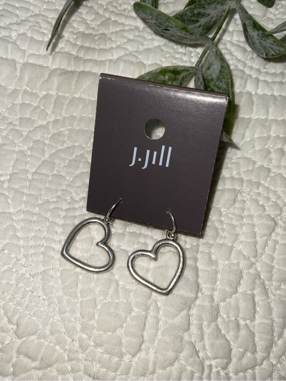 J. Jill Silver Open Heart Dangle Earrings